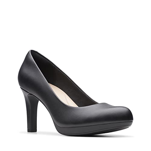 Clarks Women's Adriel Viola Dress Pump, Black Leather, 6.5 M US