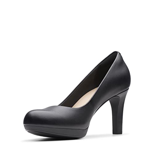 Clarks Women's Adriel Viola Dress Pump, Black Leather, 6.5 M US