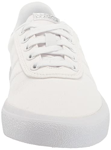 adidas Women's Vulc Raid3r Skate Shoe, White/White/Silver Metallic, 6.5