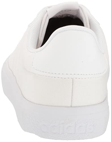 adidas Women's Vulc Raid3r Skate Shoe, White/White/Silver Metallic, 6.5