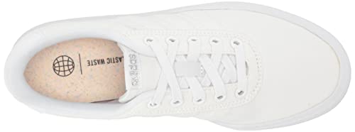 adidas Women's Vulc Raid3r Skate Shoe, White/White/Silver Metallic, 6.5