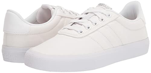 adidas Women's Vulc Raid3r Skate Shoe, White/White/Silver Metallic, 6.5