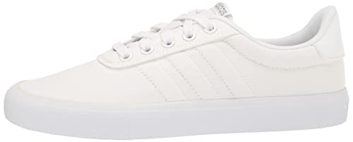 adidas Women's Vulc Raid3r Skate Shoe, White/White/Silver Metallic, 6.5