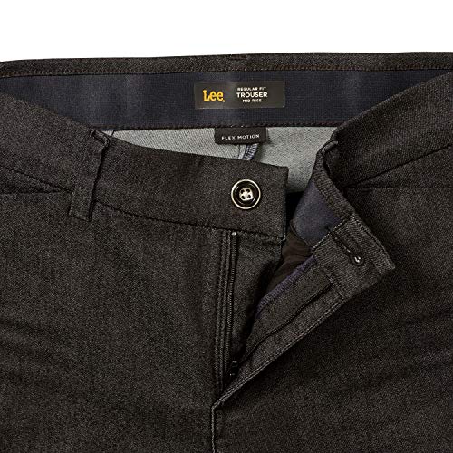 Lee Women's Plus Size Flex Motion Regular Fit Trouser Pant, Black, 20