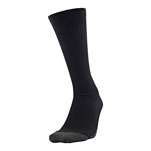 Under Armour Adult Performance Tech Crew Socks, Multipairs , Black (6-Pairs) , Large