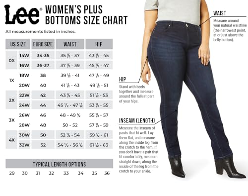Lee Women's Plus Size Flex Motion Regular Fit Trouser Pant, Black, 20