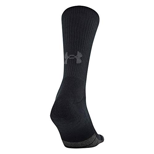 Under Armour Adult Performance Tech Crew Socks, Multipairs , Black (6-Pairs) , Large