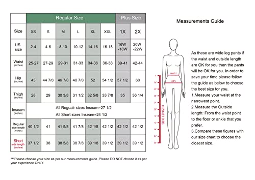 Tronjori Women High Waist Casual Wide Leg Long Palazzo Pants Trousers Regular Size(M, Black)