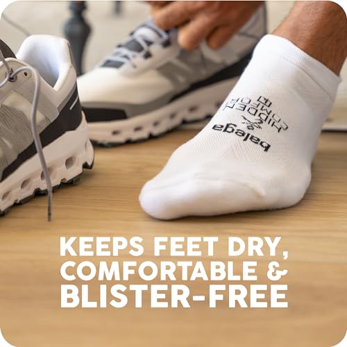 Balega Hidden Comfort Performance No Show Athletic Running Socks for Men and Women (1 Pair), White, Medium
