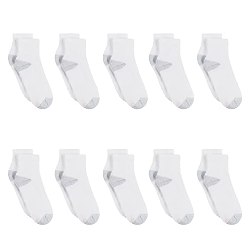Hanes womens 10-pair Value Pack Crew fashion liner socks, White, 8 12 US