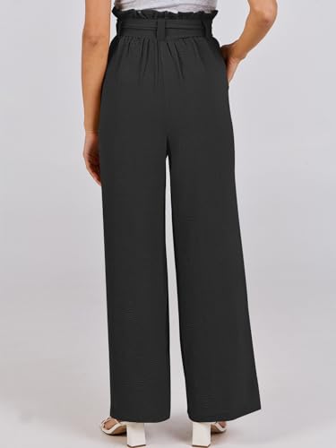 ANRABESS Wide Leg Belted Palazzo Pants Business Style