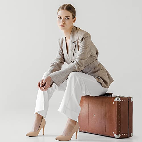 DREAM PAIRS Women's Nude Nubuck High Heel Pump Shoes - 8 M US