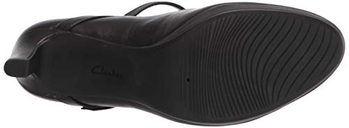 Clarks womens Ambyr Shine Pump, Black Leather, 8.5 US