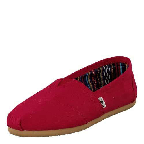 Toms Women's Classic Canvas Red Slip-on Shoe - 9.5 B(M) US