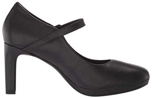 Clarks womens Ambyr Shine Pump, Black Leather, 8.5 US