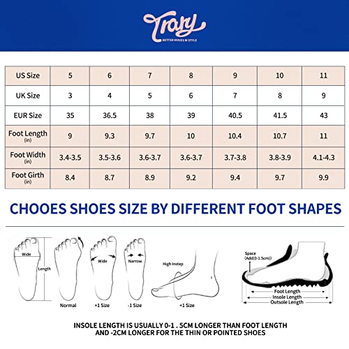 Trary Women's Heels for Women, Black Heels White Heels Brown Heels Nude Heels, Low Platform Heels, IN3.2 High Heel Closed Round Toe Pumps Dress Office Wedding Shoes for Women