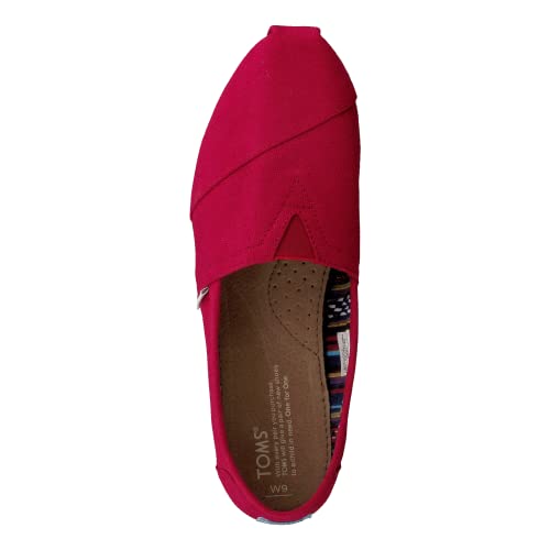 Toms Women's Classic Canvas Red Slip-on Shoe - 9.5 B(M) US