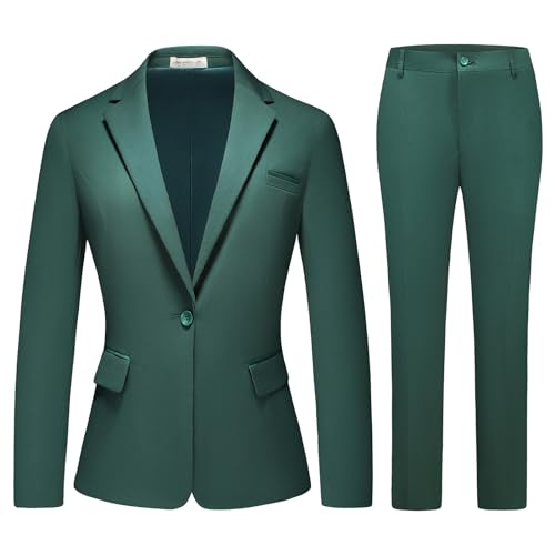 MODFUL Women's Green 2 Piece Pant Suit