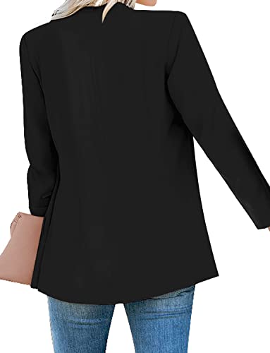 luvamia Women's Casual Long Sleeve Lapel Button Slim Work Office Blazer Jacket Black Womens Blazer Black Size Medium Size 8 Size 10