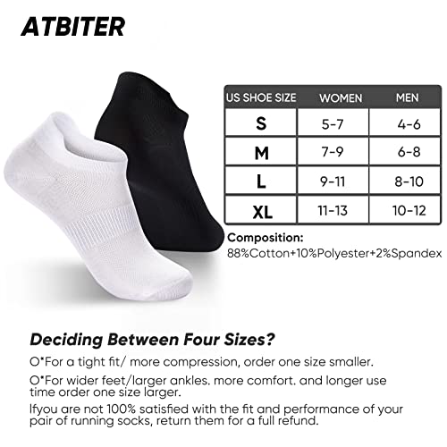 ATBITER Ankle Socks Women's Thin Athletic Running Low Cut No Show Socks With Heel Tab 6 Pairs