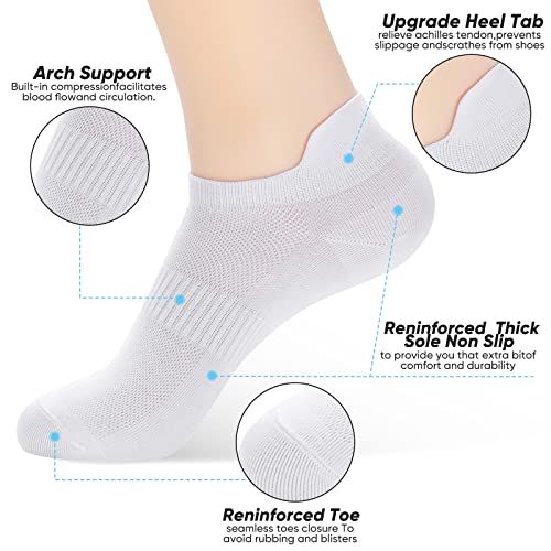 ATBITER Ankle Socks Women's Thin Athletic Running Low Cut No Show Socks With Heel Tab 6 Pairs