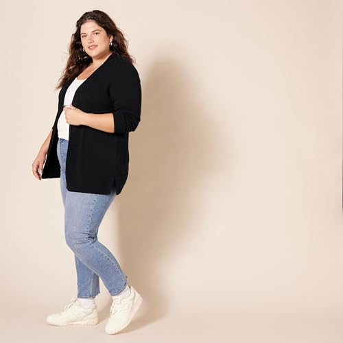 Amazon Essentials Women's Lightweight Open-Front Cardigan Sweater (Available in Plus Size), Black, XX-Large
