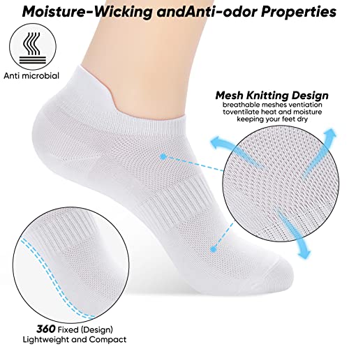 ATBITER Ankle Socks Women's Thin Athletic Running Low Cut No Show Socks With Heel Tab 6 Pairs