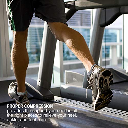 Low Cut Compression Socks for Men and Women(6 Pairs), No Show Ankle Running Socks Nano Socks with Arch Support for Plantar Fasciitis, Cyling, Athletic, Flight, Travel, Nurses. Black L/XL