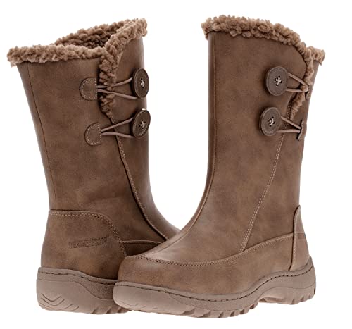 Eddie Bauer Women's Cold Weather Boots Side Zipper Dual Button Amanda