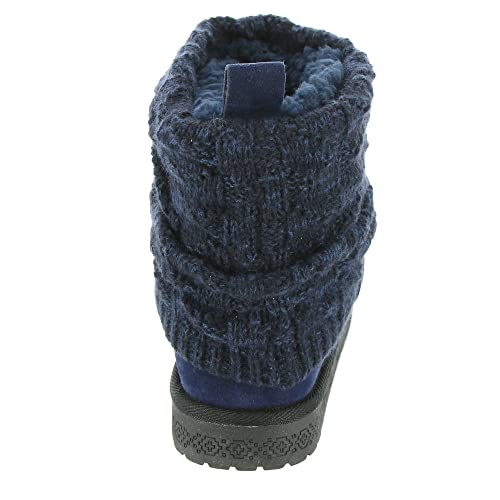 MUK LUKS Women's Laurel Boots, Navy, 9 Wide