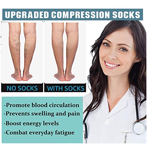 5 Pairs Graduated Compression Socks for Women&Men 20-30mmhg Knee High Socks Compression Stockings(Multicoloured 1, Small/Medium(US SIZE))