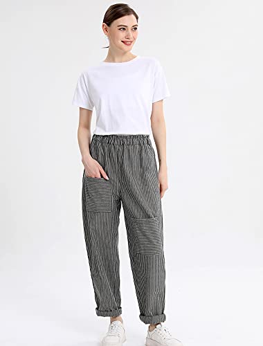 Mordenmiss Women's Casual Cotton Linen Pant w/Unique Pockets (XX-Large, Style 1-Gray)