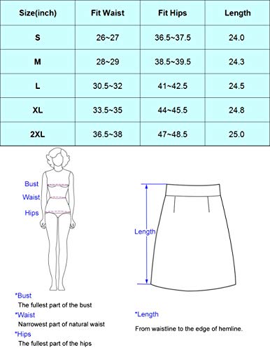 Kate Kasin Women Pencil Skirt Knee Length with Belt Professional Work Office Wear Skirt Bodycon Skirts Black L