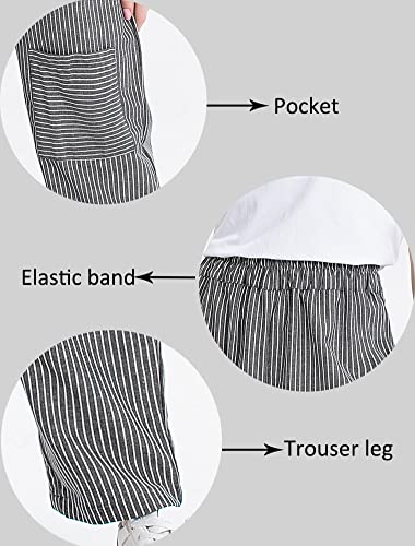 Mordenmiss Women's Casual Cotton Linen Pant w/Unique Pockets (XX-Large, Style 1-Gray)