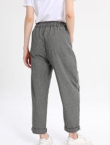 Mordenmiss Women's Casual Cotton Linen Pant w/Unique Pockets (XX-Large, Style 1-Gray)