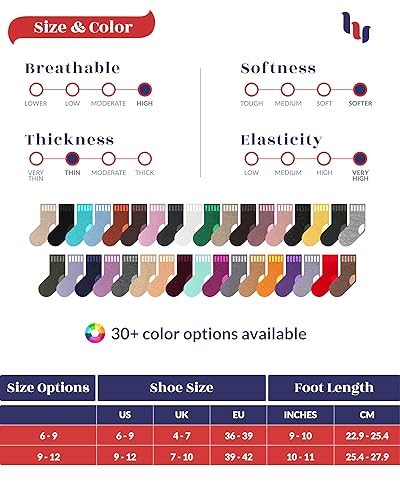 Hugh Ugoli Womens Soft Bamboo Dress Socks, Thin Crew Socks for Business, Trouser & Casual, Non-Binding & Breathable, 3 Pairs, Black, Shoe Size: 6-9