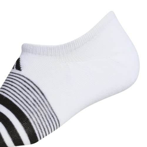 adidas Women's Superlite Super No Show Socks (6-pair), White/Light Onix/Black, Medium