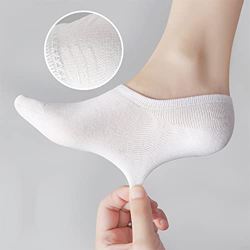 AKOENY Women's No Show Socks Ankle Footies No Slip Low Cut for Loafer Slip On Flats Liner Casual Shoes, Size 6-9, Black/White/Grey, 6 Pairs