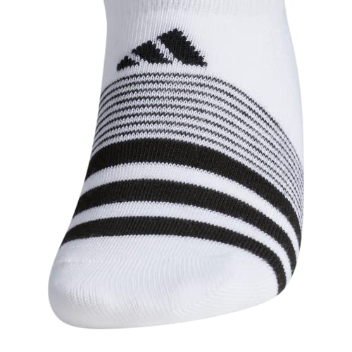 adidas Women's Superlite Super No Show Socks (6-pair), White/Light Onix/Black, Medium