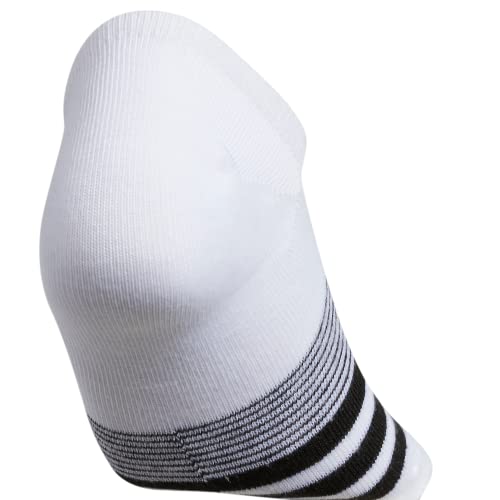 adidas Women's Superlite Super No Show Socks (6-pair), White/Light Onix/Black, Medium