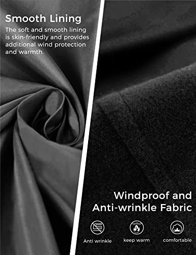 Wantdo Women's Slim Trench Coat Double Breasted Peacoat with Belt Black L