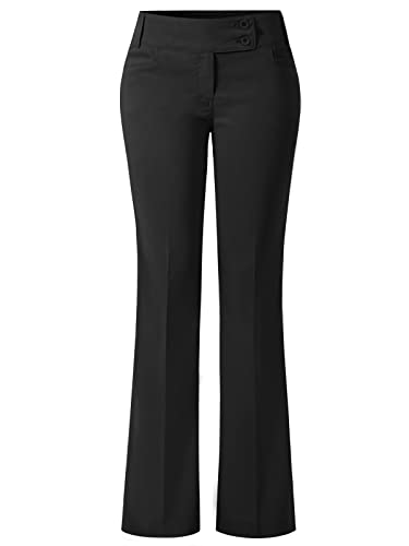 Design by Olivia Women's Relaxed Boot-Cut Office Pants Trousers Slacks Black M