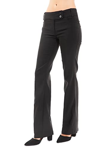 Design by Olivia Women's Relaxed Boot-Cut Office Pants Trousers Slacks Black M