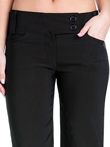 Design by Olivia Women's Relaxed Boot-Cut Office Pants Trousers Slacks Black M