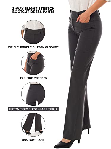 Design by Olivia Women's Relaxed Boot-Cut Office Pants Trousers Slacks Black M