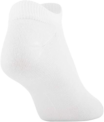 Under Armour Women's Essential 2.0 Lightweight No Show Socks, 6-Pairs , White/Cerise Assorted , Medium