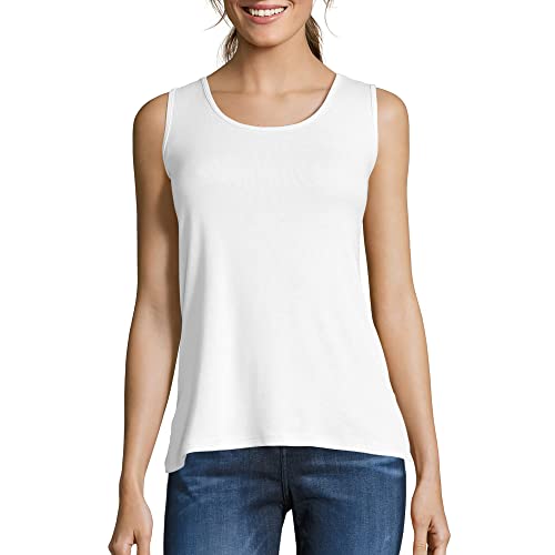 Hanes Women's Shirts, Women’s Mini-Ribbed Cotton Tank Tops, Women’s Sleeveless T-Shirts, Women’s Tanks