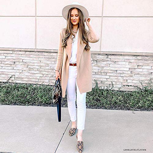 CHICWISH Women's Classy Light Tan Open Front Knit Coat Cardigan, Size M-L