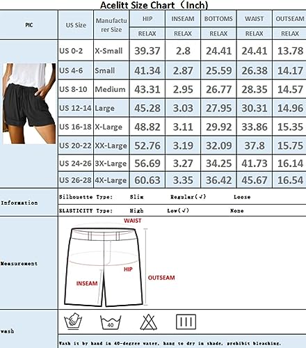 Acelitt Women Ladies Casual Summer Elastic Waist Beach Linen Sweat Shorts with Pockets Black XL