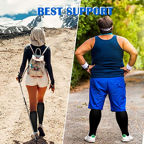 Aoliks Black Compression Socks for Women & Men Circulation 15-20 mmHg - Best Support for Nurses,Running(S/M)